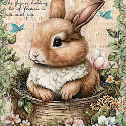 オリジナル 生地 ブロックデザイン ハンドメイド素材 クラフト ウサギ