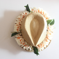 夏威夷帽花環（成人） 帽子配件 雞蛋花絲帶花環 草裙舞和婚禮 夏威夷室內裝飾 第10張的照片