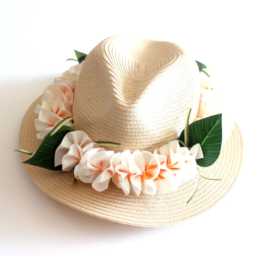 ハワイアンハットレイ（大人用） 帽子用アクセサリー プルメリア