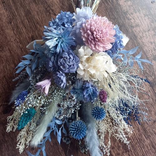 ⭐SALE⭐心安らぐ*✲ﾟ*クラシックブルーのスワッグ✿ブーケ