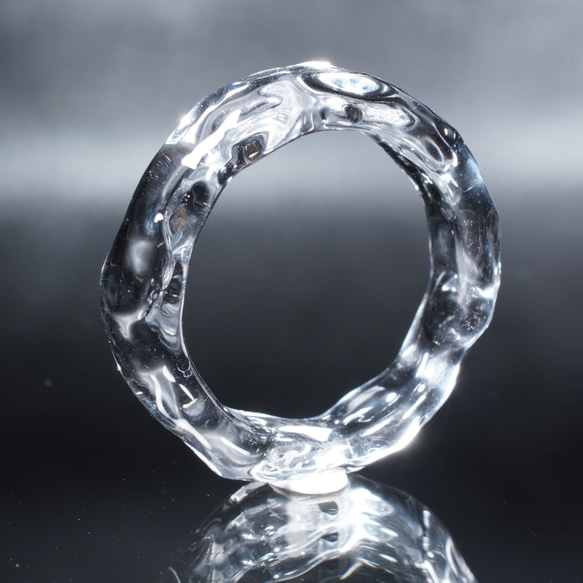 ガラスの氷　Clear Glass Ring　【YASUDA GLASS】 3枚目の画像