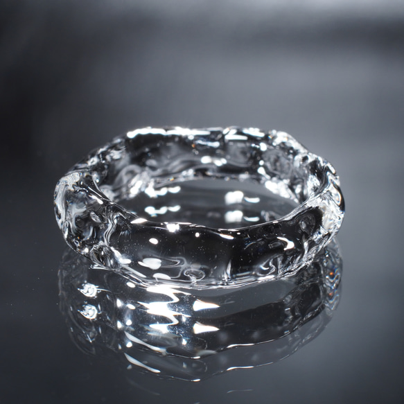 ガラスの氷　Clear Glass Ring　【YASUDA GLASS】 1枚目の画像