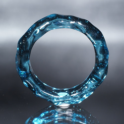 玻璃冰藍星塵戒指 [YASUDA GLASS] 第2張的照片