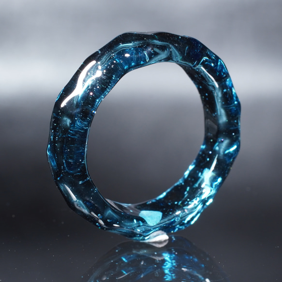 ガラスの氷　Blue Stardust Ring　【YASUDA GLASS】 3枚目の画像