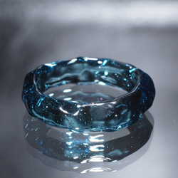 ガラスの氷　Blue Stardust Ring　【YASUDA GLASS】 1枚目の画像