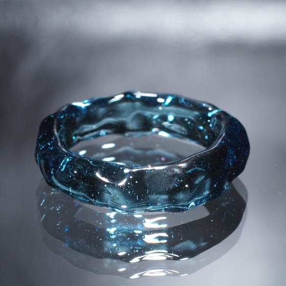 ガラスの氷　Blue Stardust Ring　【YASUDA GLASS】 1枚目の画像