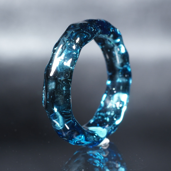 ガラスの氷　Blue Stardust Ring　【YASUDA GLASS】 4枚目の画像
