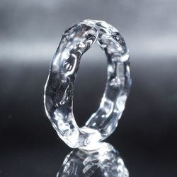 ガラスの氷　Blue Stardust Ring & Clear Glass Ring　（２点セット） 10枚目の画像
