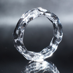 玻璃冰藍色星塵戒指和透明玻璃戒指（2 件套） 第9張的照片
