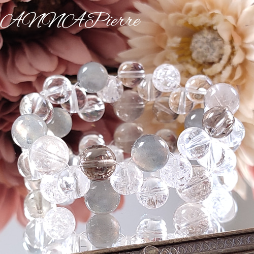 プラチナルチル×ラブラドライトのブレスレット