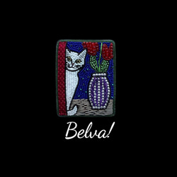 ビーズ刺繍のブローチ　-額縁シリーズ　猫- picture frame 1枚目の画像