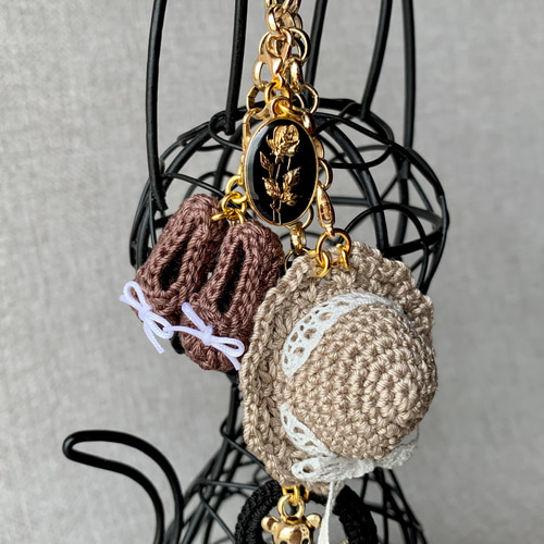 ミニチュア帽子　ストラップ　チャーム ミニチュアキーホルダー 本革ハット | 京都山本製革店