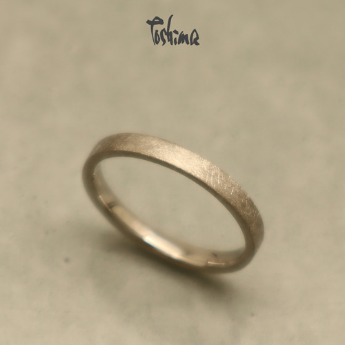 和紙模様 平打ちリング プラチナK10K18ゴールド 指輪・リング Toshima