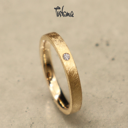 和紙模様 平打ちリング プラチナK10K18ゴールド 指輪・リング Toshima