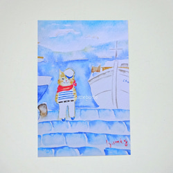 ✻ 港のマドロス・ネコ / ポストカード /  postcard / no.126 2枚目の画像