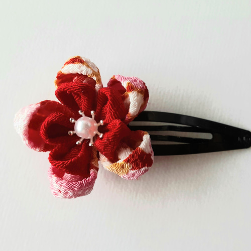 お花に願いを込めて♡パッチンピン AY つまみ細工 和柄お花のパッチンピン 3つセット ヘアピン