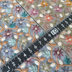 [幅約8.5cm]インド刺繍リボン/小花柄 4枚目の画像