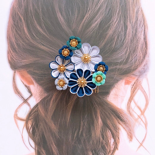 つまみ細工 和装髪飾り 七五三 成人式前撮り 振袖コーデ 着物ヘア