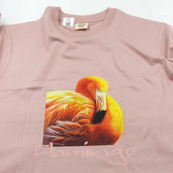 オーガニックコットンアートTシャツ「Flamingo」 フラミンゴ ユニセックス SDGs 4枚目の画像