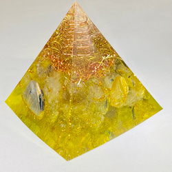 ≪受注制作≫【きんうんUP・ざいうんUP】ガネーシャ ピラミッド型オルゴナイト 3枚目の画像