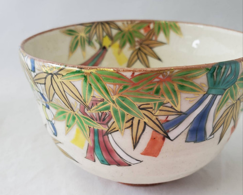七夕笹飾り 夏の茶盌(茶碗) 茶碗・めし碗 陶彩 花と風 通販 16119864