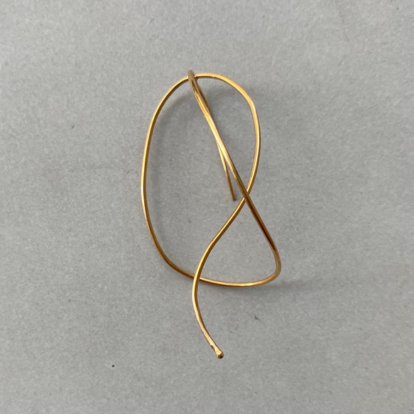 Curve pierce Gold 黃金耳環 sv925 k18gp 第1張的照片
