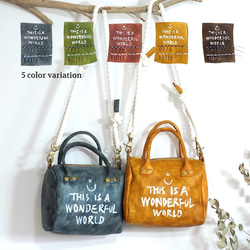 3wayミニショルダーボストンバッグ＊5カラーバリエーション［受注生産］OD-Bag-05●革 手染め総手縫い 1枚目の画像