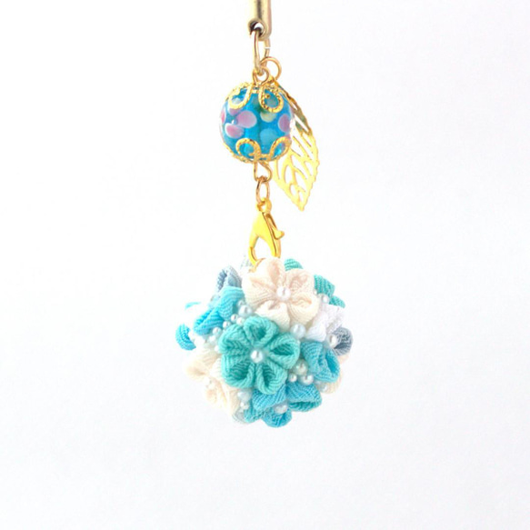 つまみ細工帯飾り 根付け バックチャーム