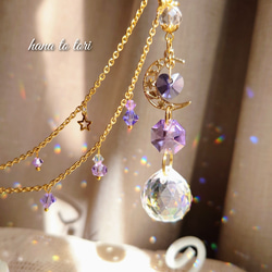 ブルー~雪の結晶＊*ストラップ ミニサンキャッチャー チャーム 携帯