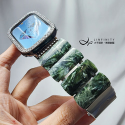 周年慶限定-『全館3折』-至4/30止綠龍晶 霸氣 Apple Watch 智慧手錶 Android 寶石 錶帶 第7張的照片