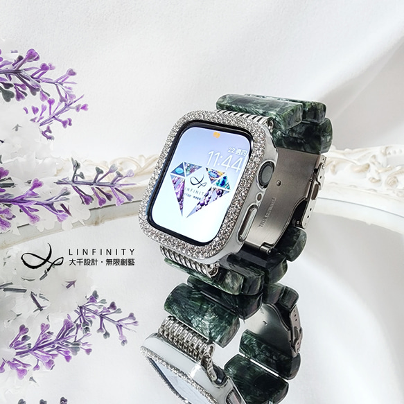 周年慶限定-『全館3折』-至4/30止綠龍晶 霸氣 Apple Watch 智慧手錶 Android 寶石 錶帶 第1張的照片
