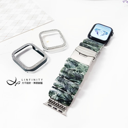 周年慶限定-『全館3折』-至4/30止綠龍晶 霸氣 Apple Watch 智慧手錶 Android 寶石 錶帶 第3張的照片