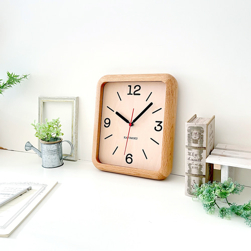 KATOMOKU muku clock 20 オーク km-133OA 掛け時計 木製 静か オシャレ