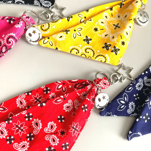 再販❤︎人気商品】スター ニコちゃん バンダナ タッセル シルバー