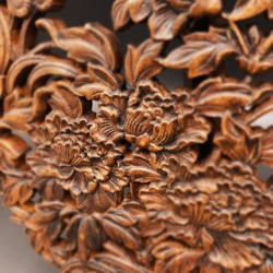 百花牡丹 （ぼたん） 参次元彫刻『極』 （アンティーク調） 透かし彫 楠彫刻 5枚目の画像