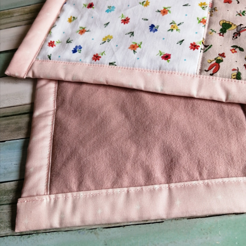 ハンドメイド パッチワーク ベビーキルト ブランケット ダークカラー