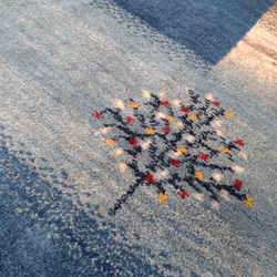 特價16%OFF]常年保持在18℃的羊毛地毯]波斯加貝客廳196x143cm藍灰色 第7張的照片