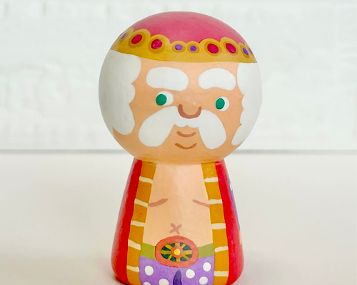 ふでこけし　木製人形 ふでの里 約20cm 童話 裸の王様【木箱付】小こけし。 かわいい木製人形。誕生日