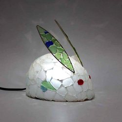 シーグラスのランプ　雪うさぎのランプ-18 1枚目の画像