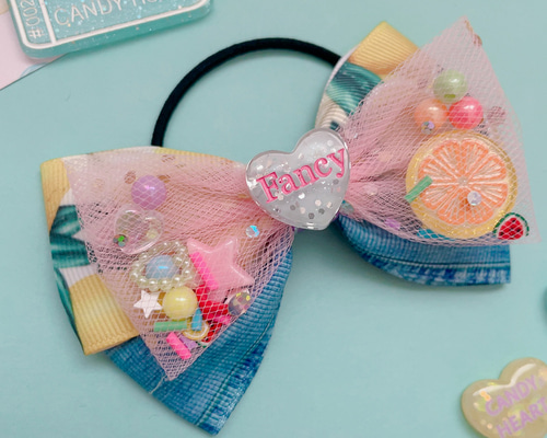 SALE オレンジ♡ ゆめかわ チュールリボン ポニー用