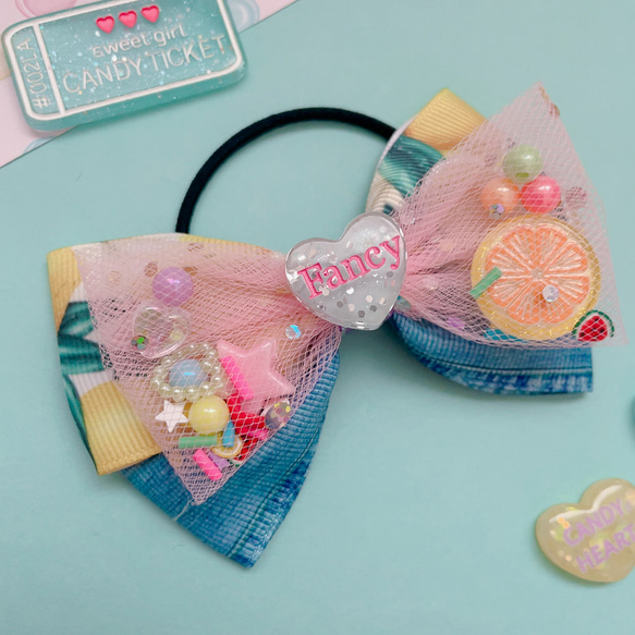 SALE オレンジ♡ ゆめかわ チュールリボン ポニー用
