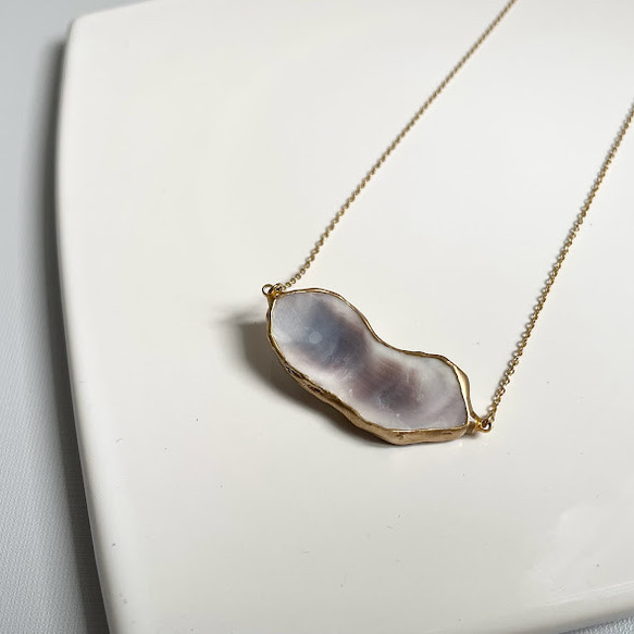 牡蠣殻×金継ぎ チェーンネックレス【金属アレルギー対応】オイスター 
