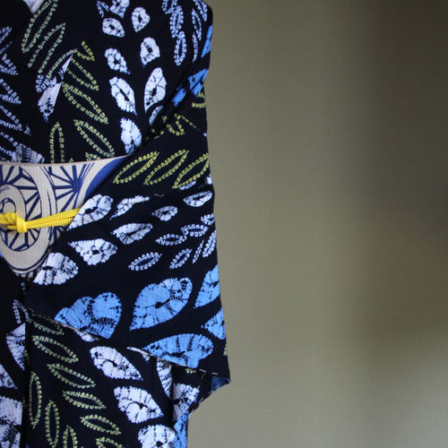 超美品　未使用　有松絞り　綿　浴衣　反物　本染　型染　紺　白 大柄　芭蕉 f5fad70fd0a299b24c9b6822e56ae1