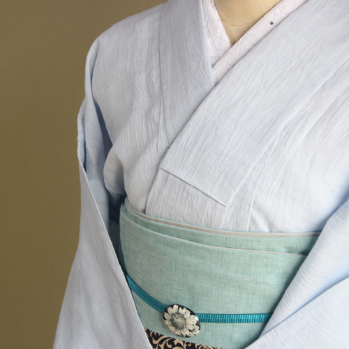 ◇近江ちぢみ 夏の大人の贅沢◇爽やかな月白色（グレーがかった