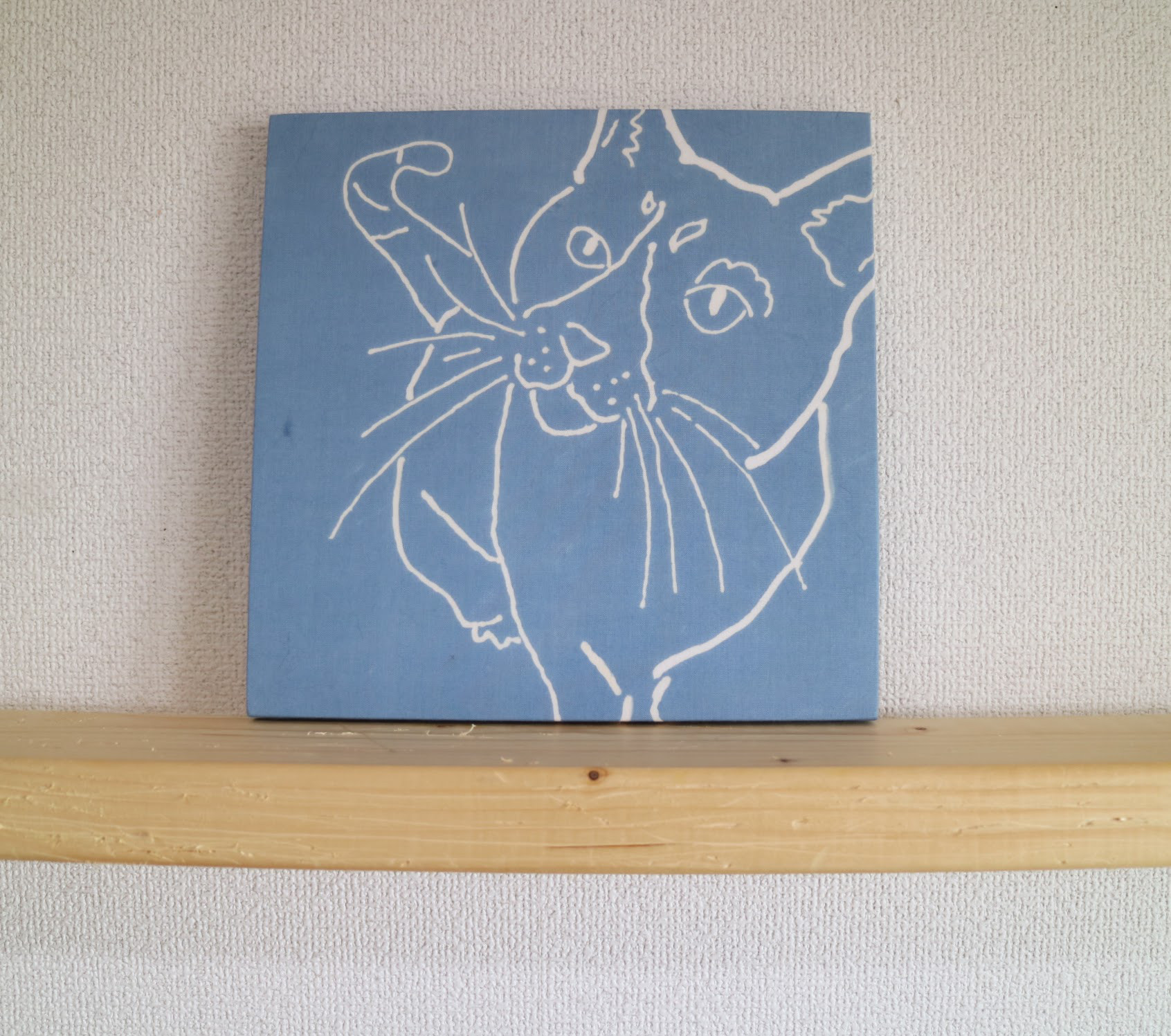 おやつちょーだい！手染め/猫/ファブリックパネル