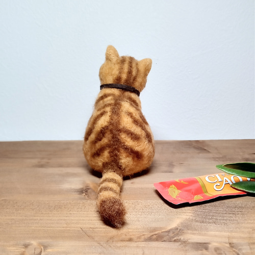 癒しのミニねこ】茶トラ猫 お座りver.【羊毛フェルト】【猫