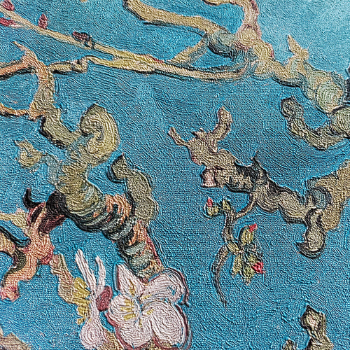 ゴッホ アートパネル A2 ブルー 青 花 花咲くアーモンドの木の枝