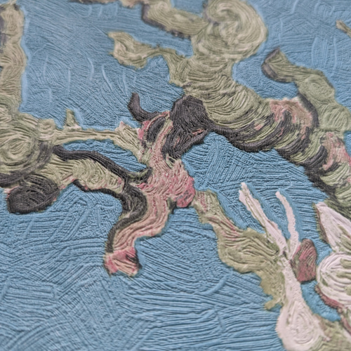 ゴッホ アートパネル A2 ブルー 青 花 花咲くアーモンドの木の枝