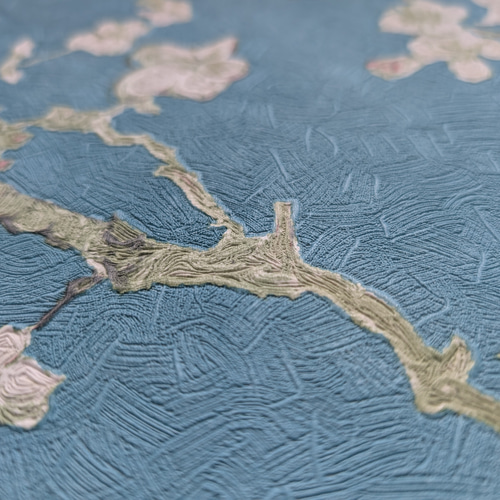 ゴッホ アートパネル A2 ブルー 青 花 花咲くアーモンドの木の枝