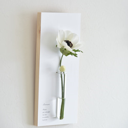 壁で咲き続けるアネモネ(ウッドプレート)　マジカルウォーター　癒しのフラワーインテリア　アーティフィシャルフラワー 8枚目の画像